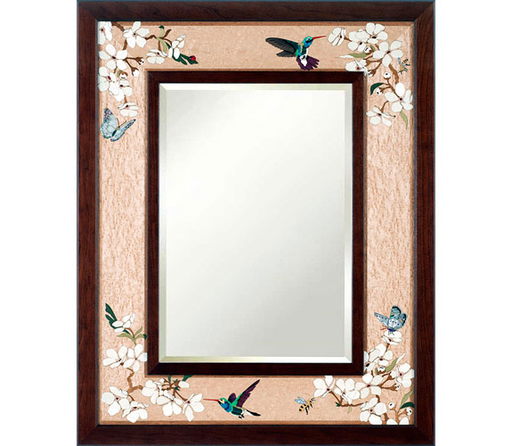 Hummingbird Mirror by Hudson River Inlay